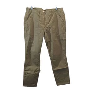 j crew Women's Green High-rise Straight Leg Stretch Chino Pants Size 14